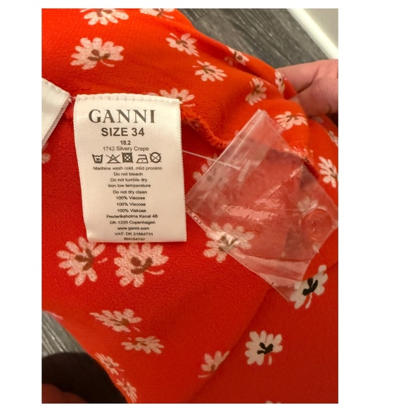 Ganni Red and Floral Collared Dress XS (US 2) NWOT - Picture 12 of 15